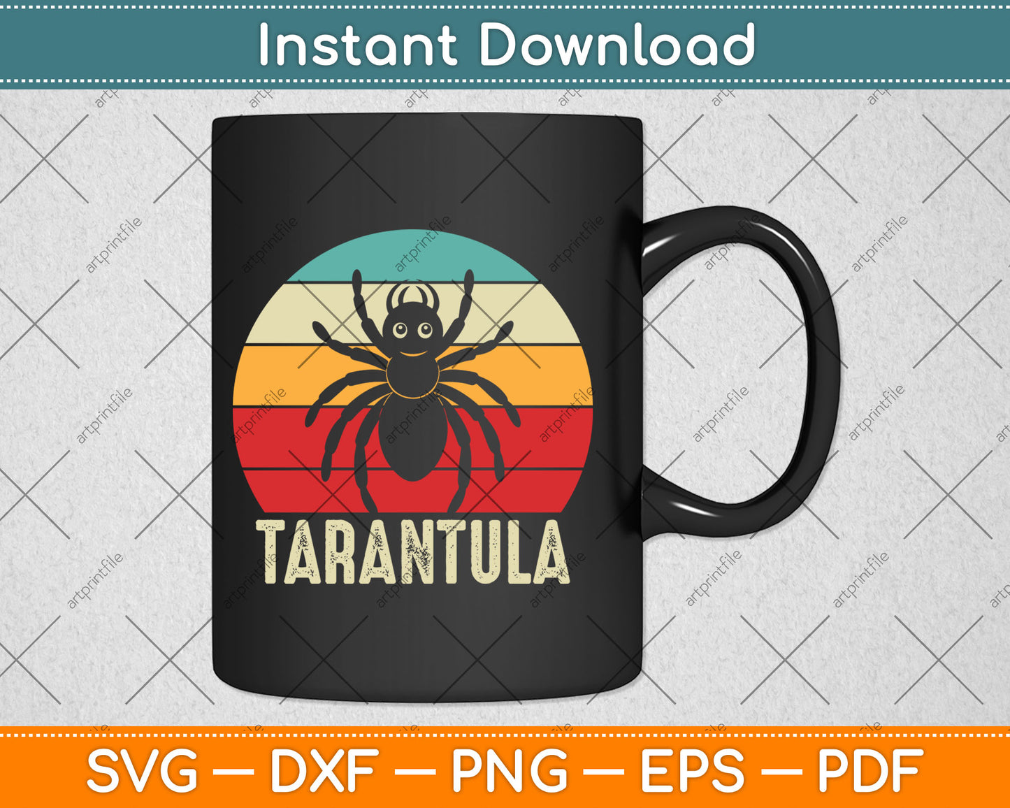 Retro Tarantula - Arthropod Arachnid Arachnophile Spider Svg Digital Cutting File
