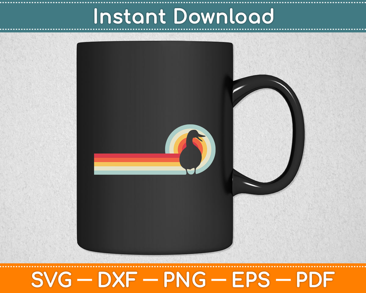 Retro Vintage Duck Lover Svg Png Dxf Digital Cutting File