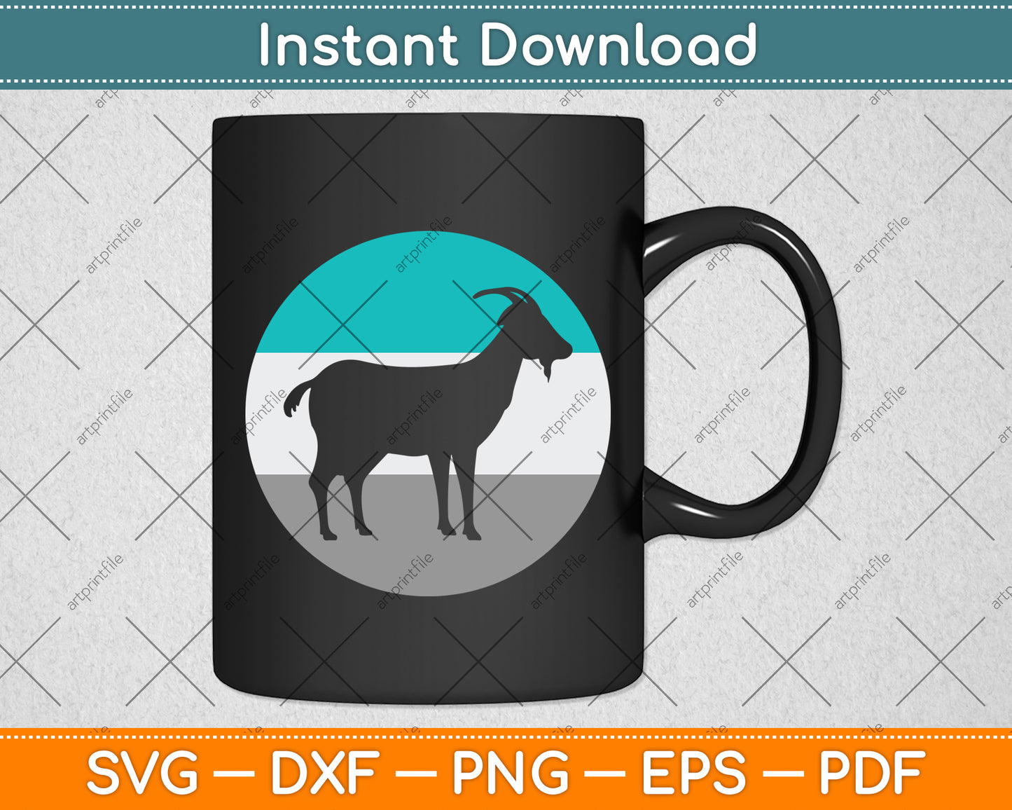 Retro Vintage Goat Svg Digital Cutting File