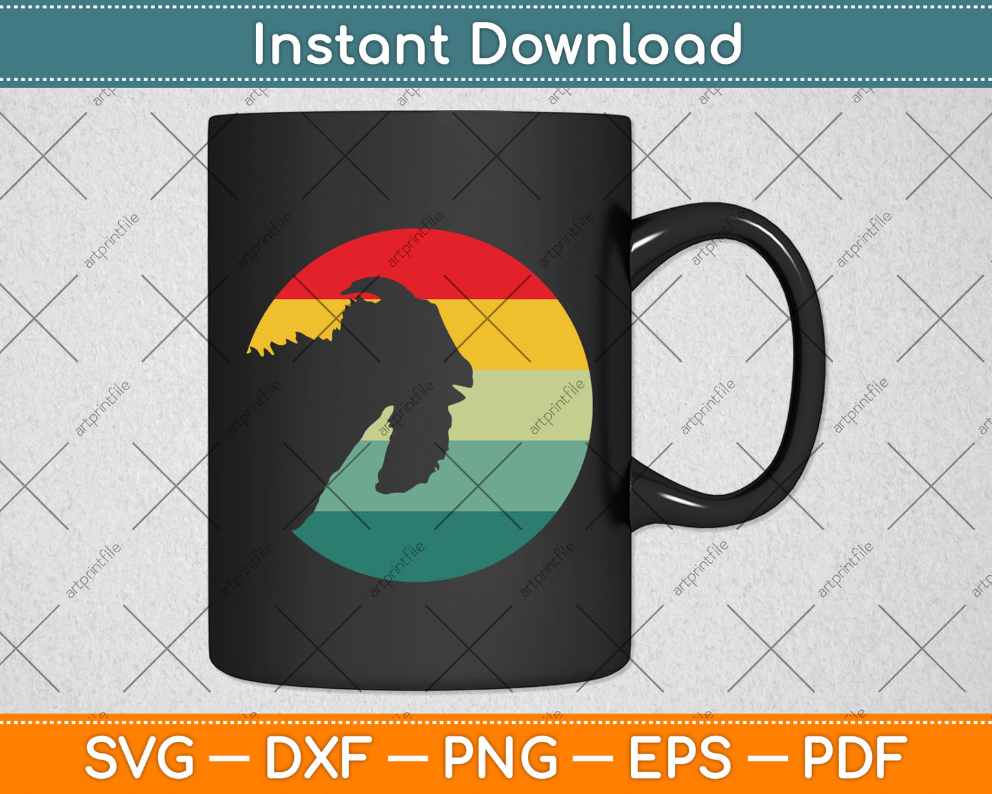 Vintage Retro Goat Svg Digital Cutting File