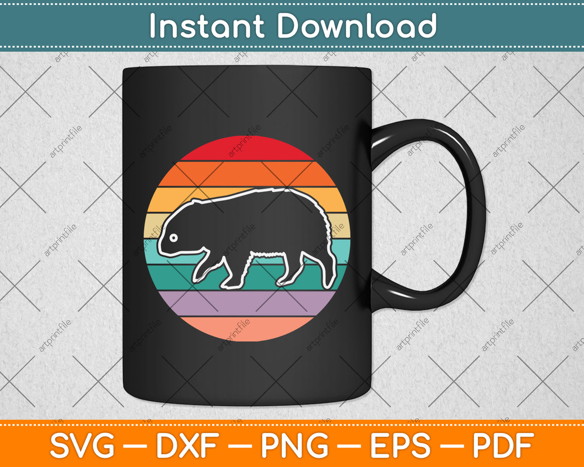 Retro Vintage Wombats Svg Png Dxf Digital Cutting File