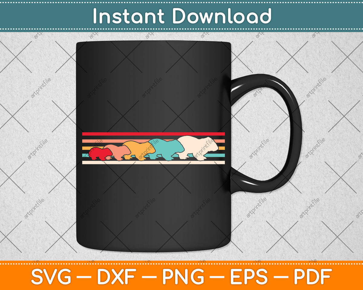 Retro Wombat Vintage Lover Svg Png Dxf Digital Cutting File