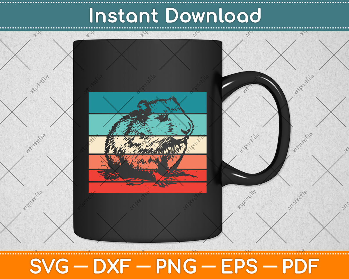 Retro Wombat Vintage Svg Png Dxf Digital Cutting File