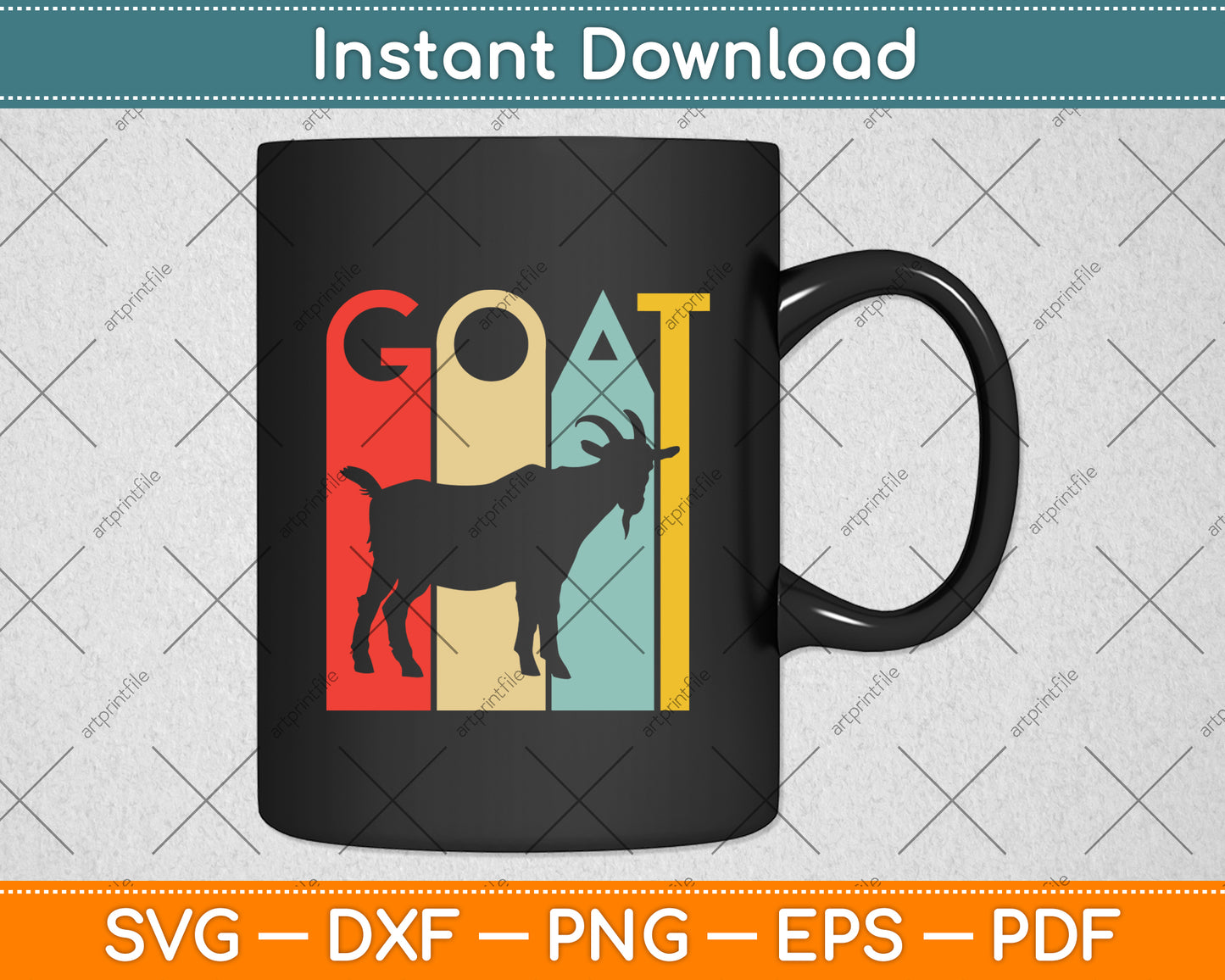 Retro Vintage Goat Svg Digital Cutting File