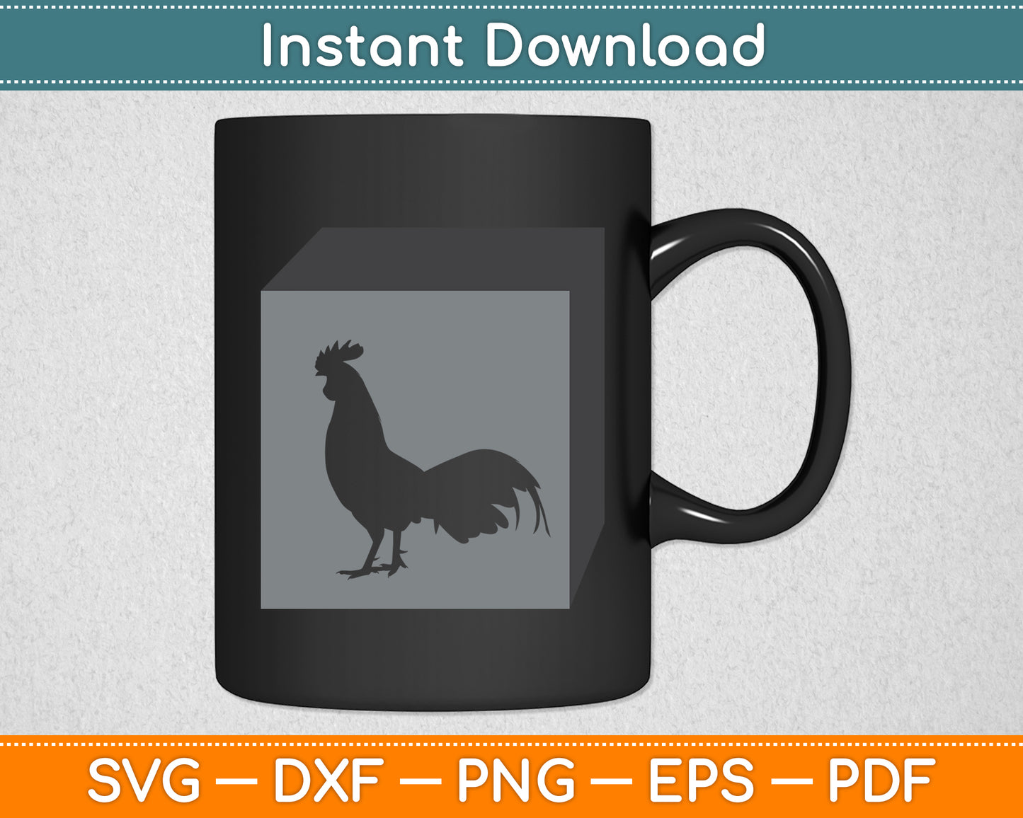 Rooster Cock Block Svg Png Dxf Digital Cutting File