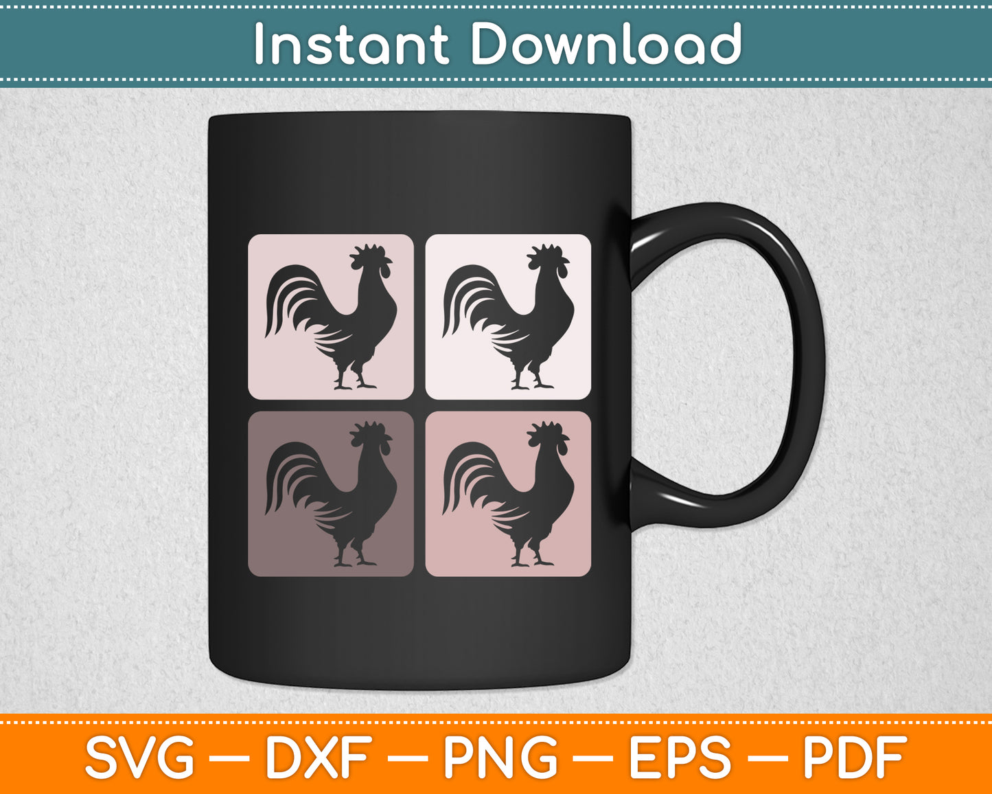Rooster Vintage Retro Farming Animal Funny Svg Digital Cutting File