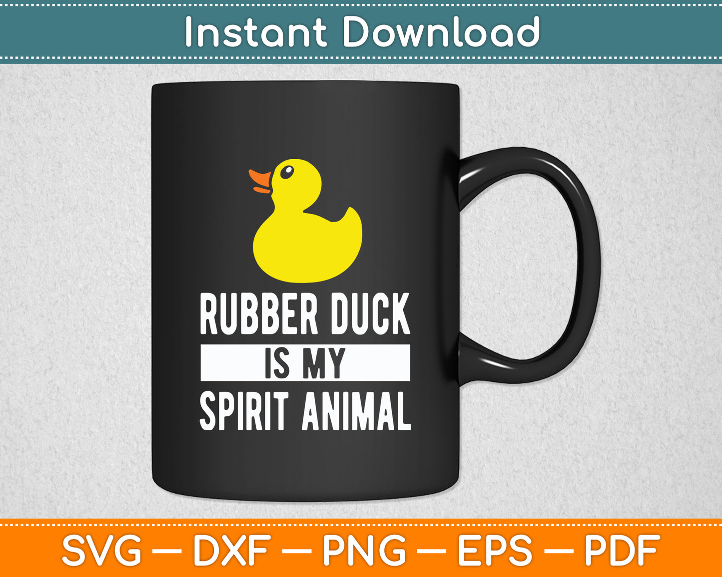 Rubber Duck Spirit Animal Funny Duck Svg Png Dxf Digital Cutting File