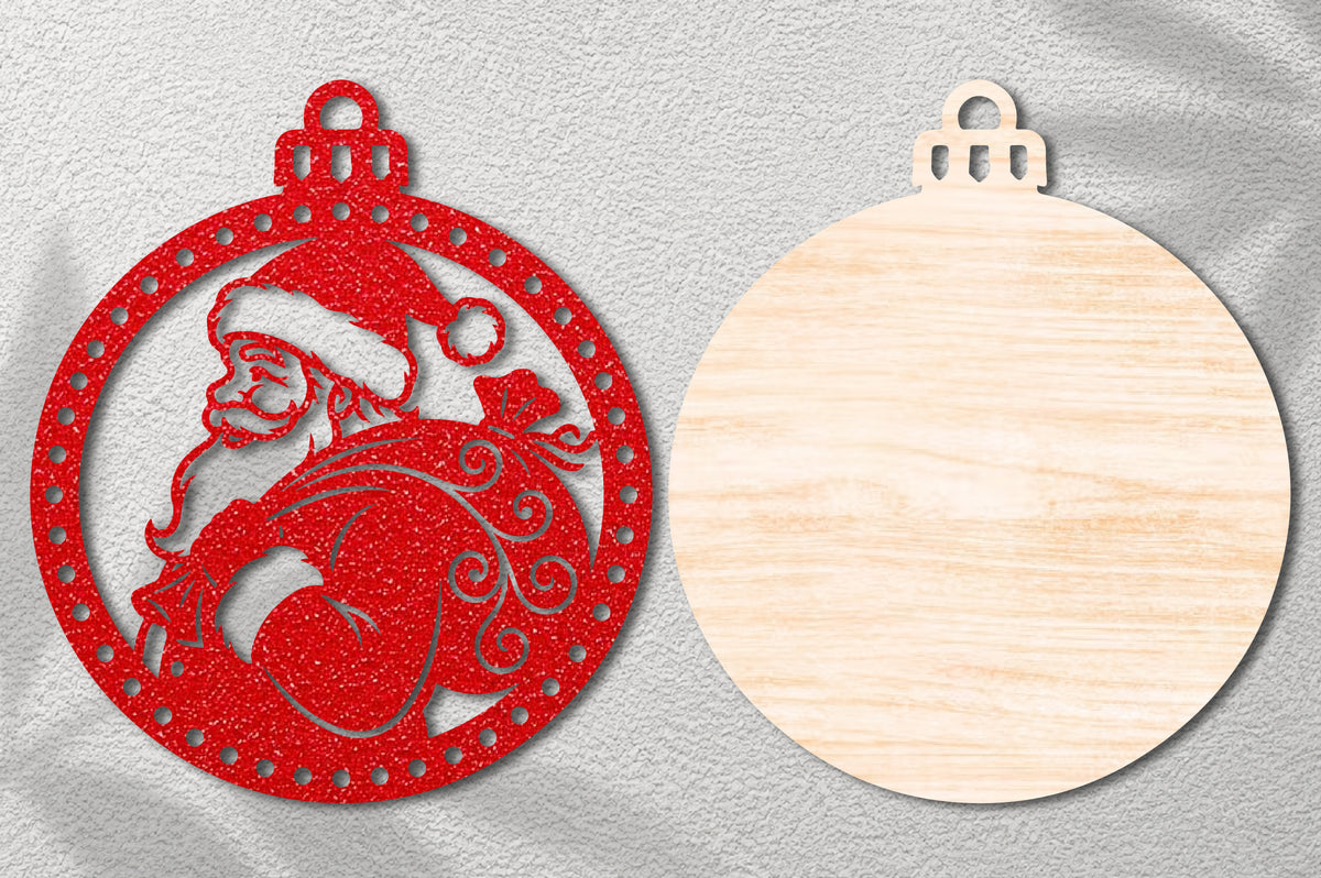 Santa Christmas Laser Cut Ornament SVG