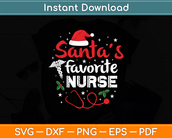 Santa’s Favorite Nurse Christmas Svg Digital Cutting File