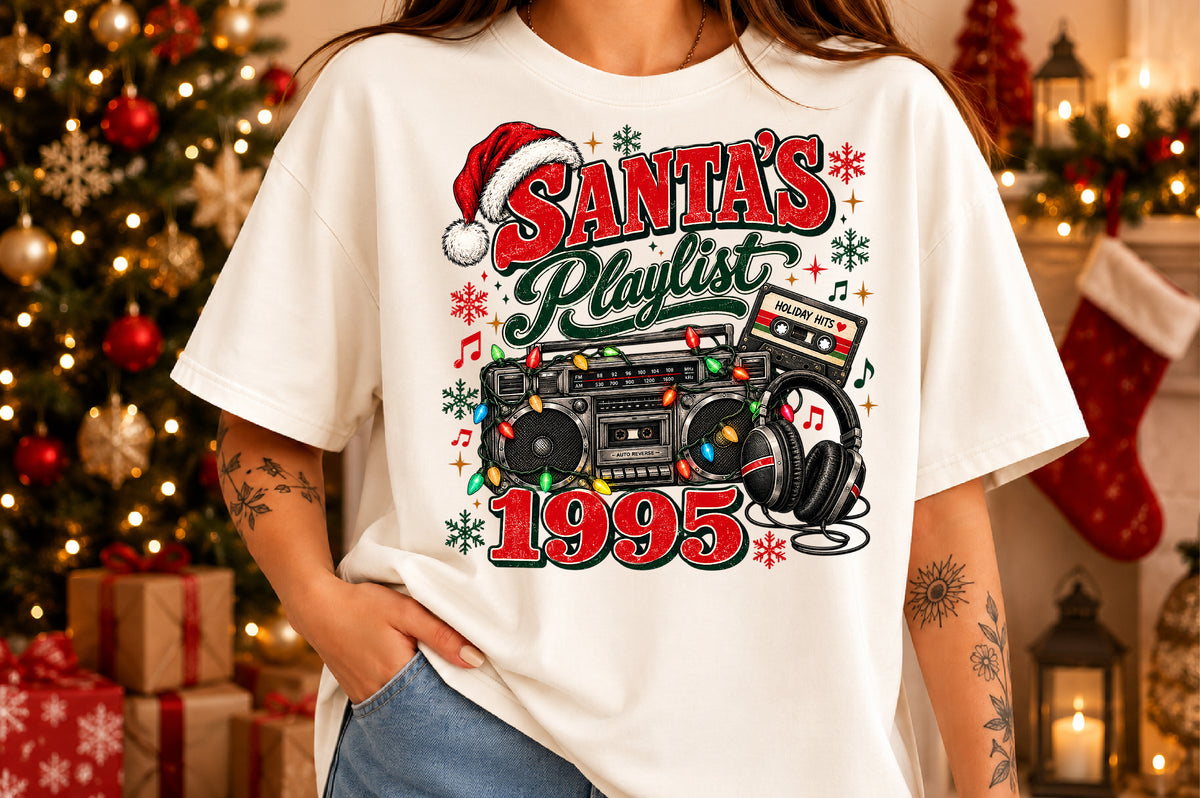 Santa’s Playlist 1995 Christmas PNG