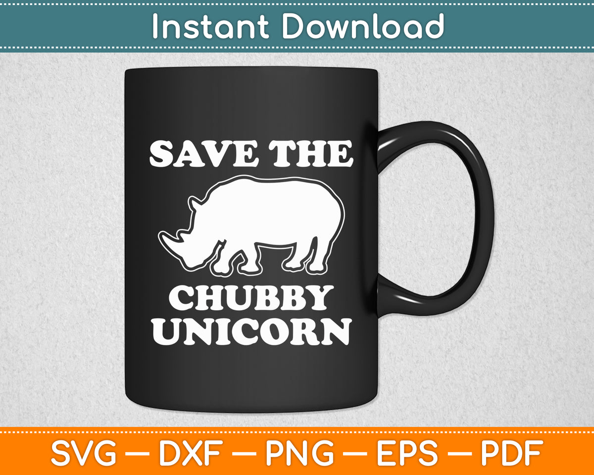 "Save The Chubby Unicorn" Square Bumper Sticker - 3x3 Or 5x5 Inch Vinyl Decal, Durable Weatherproof Sticker