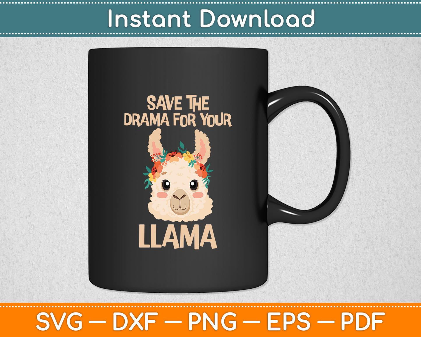 Save The Drama For Your Llama Llama Fan Yoga Svg Digital Cutting File