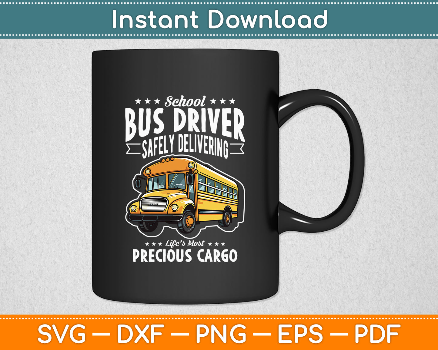School Bus Driver Safely Delivering Precious Svg Digital Cutting File