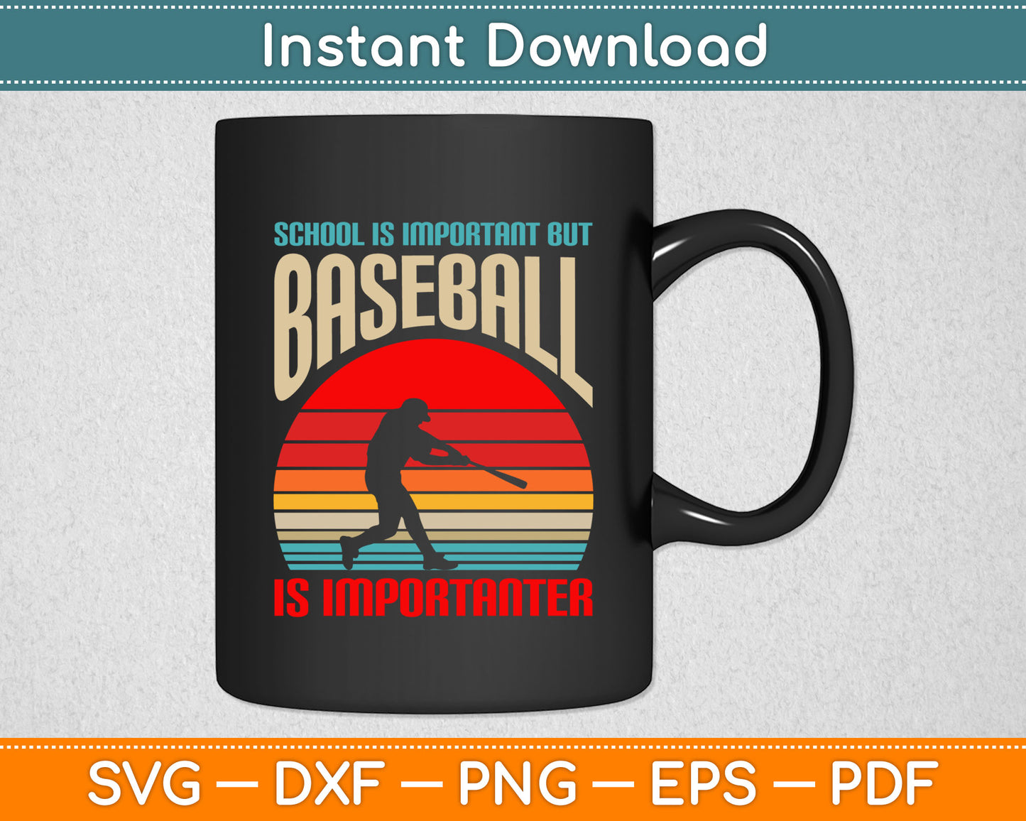 Vintage School Is Important But Baseball Is Importanter Svg Digital Cutting File