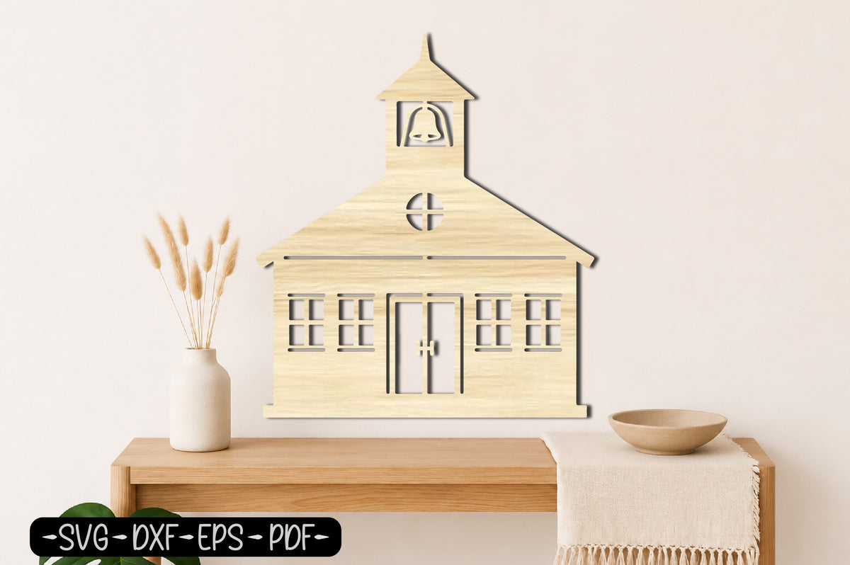 Christmas Schoolhouse Laser Cut SVG Design