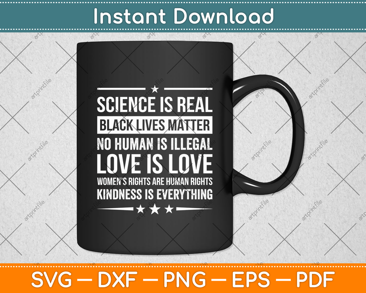 Science Is Real Black Lives Matter Love Is Love Kindness Is Everything Svg Cutting File