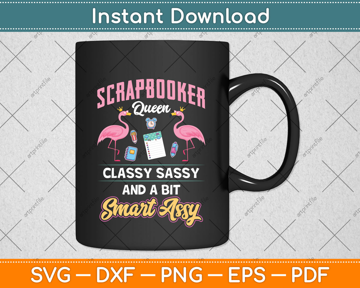 Scrapbooker Queen Classy Sassy Flamingo Svg Png Dxf Digital Cutting File