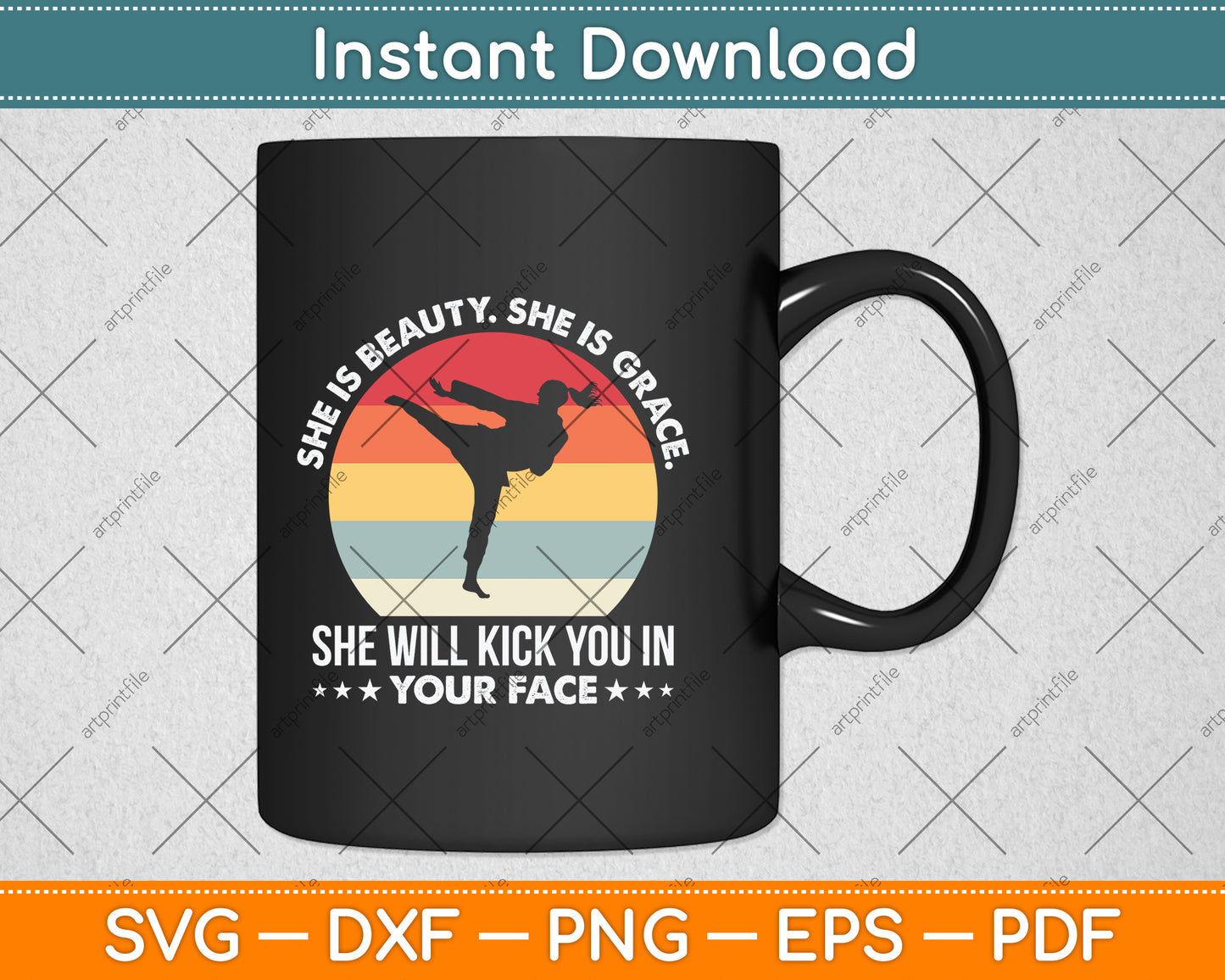 She Is Beauty She Is Grace She Will Kick You In Svg Png Dxf Digital Cutting File