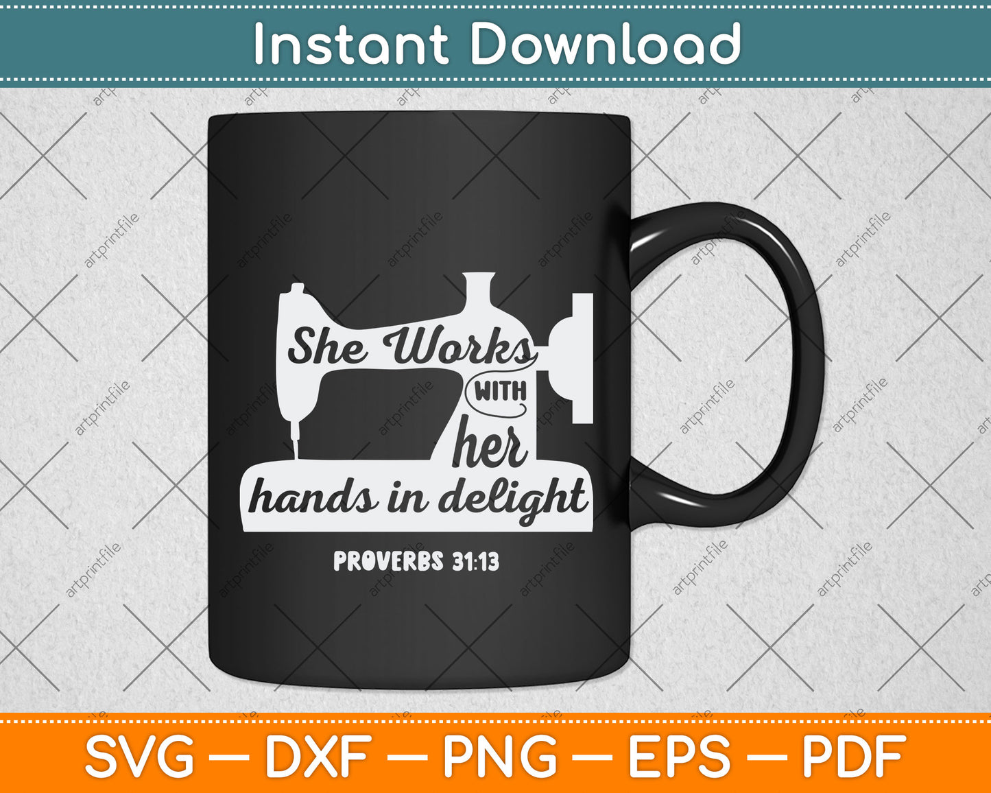 She Works With Her Hands In Delight Sewing Machine Svg Png Dxf Digital Cutting File