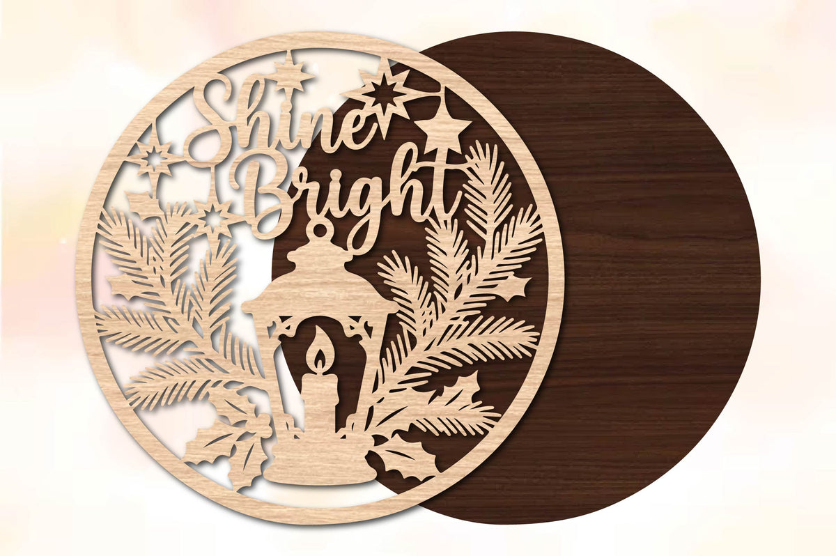Shine Bright Christmas Laser Cut SVG