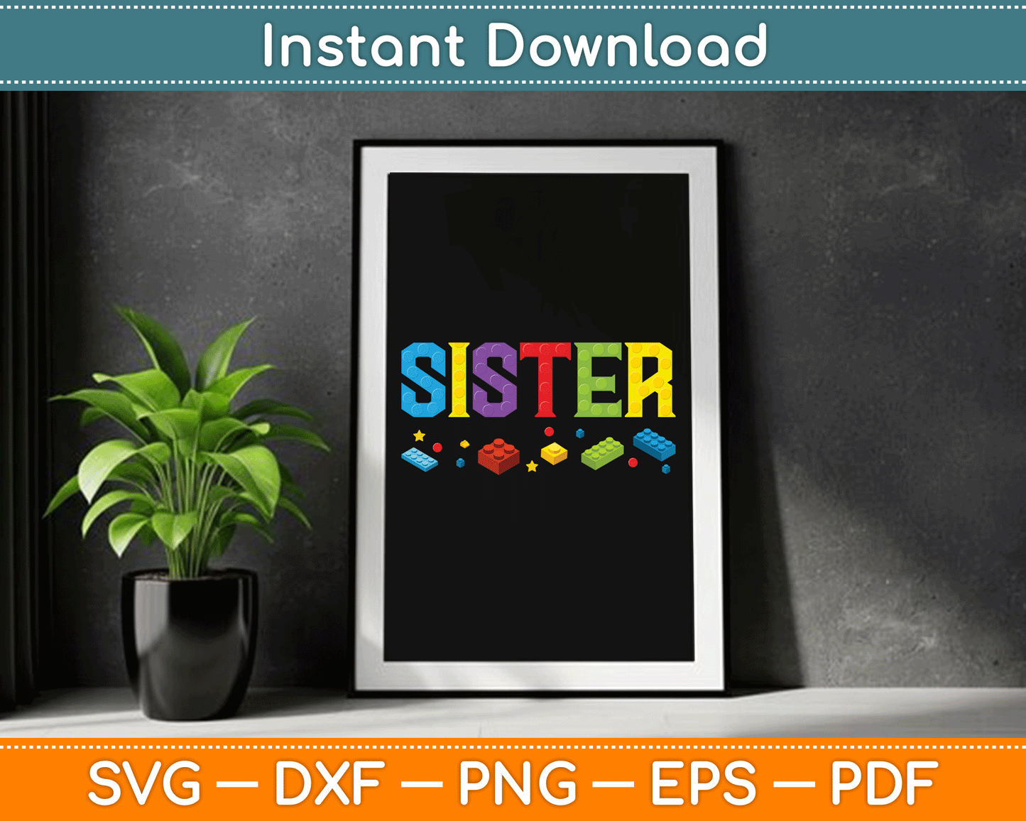 Sister Master Builder Building Bricks SVG Digital Cutting File