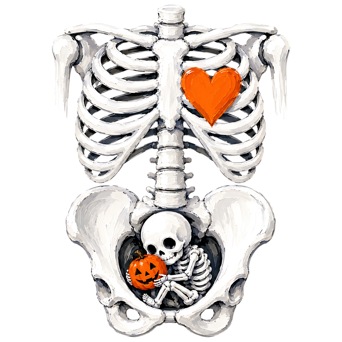 Skeleton Halloween Pregnancy PNG