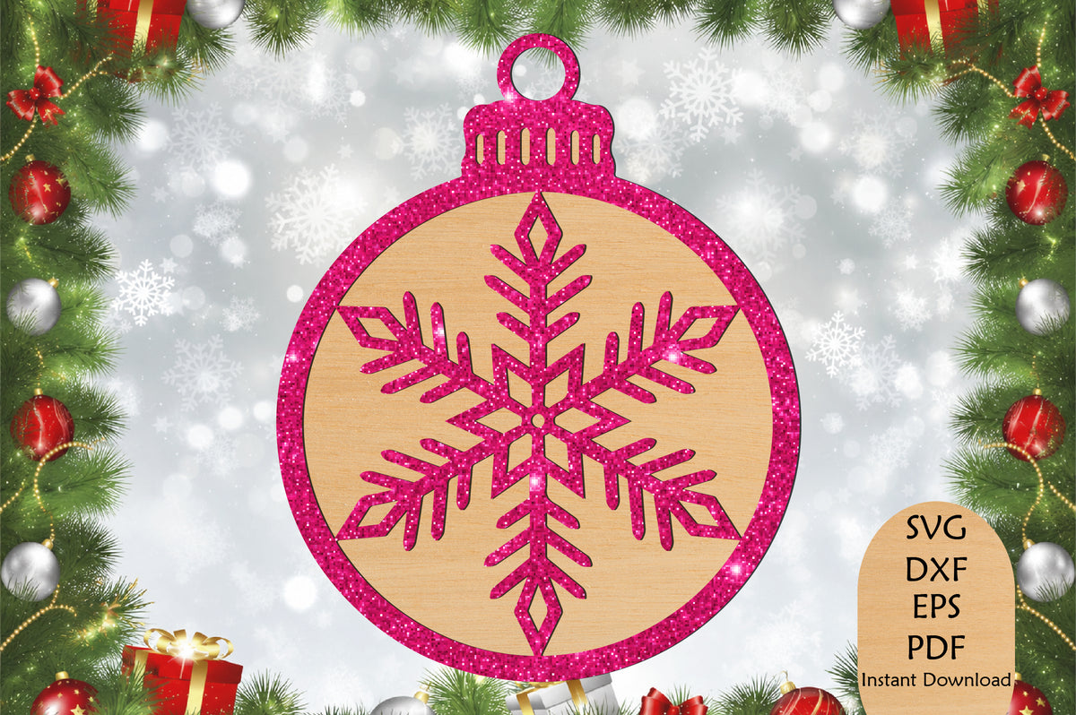 Snowflake Bauble Ornament Laser Cut SVG