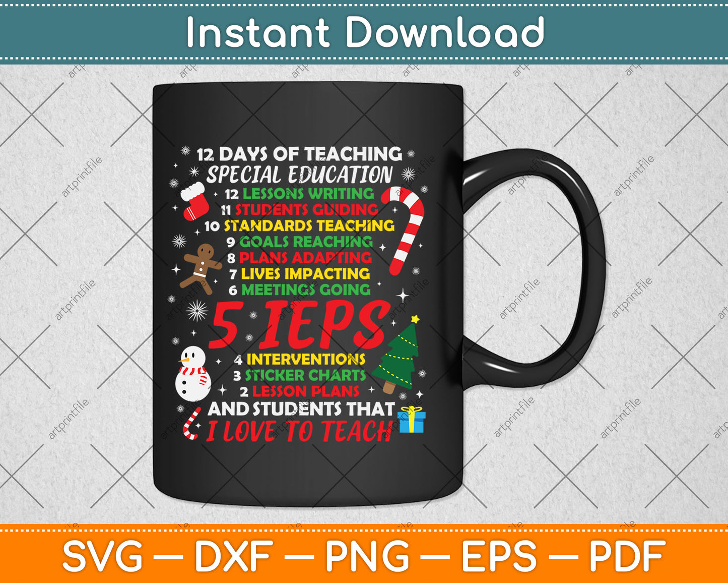 Special Education Teacher Gift SPED School Tee Funny Christmas Svg Digital Cutting File