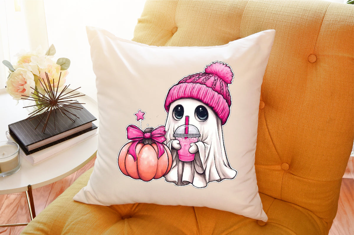 Pink Beanie Ghost Halloween PNG