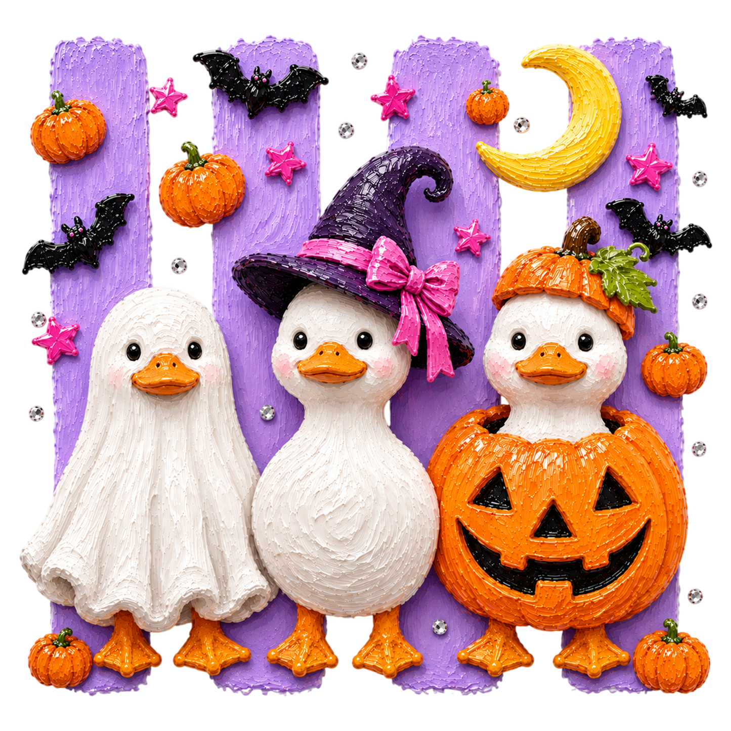 Spooky Halloween Goose PNG Pumpkin Season Sublimation Design