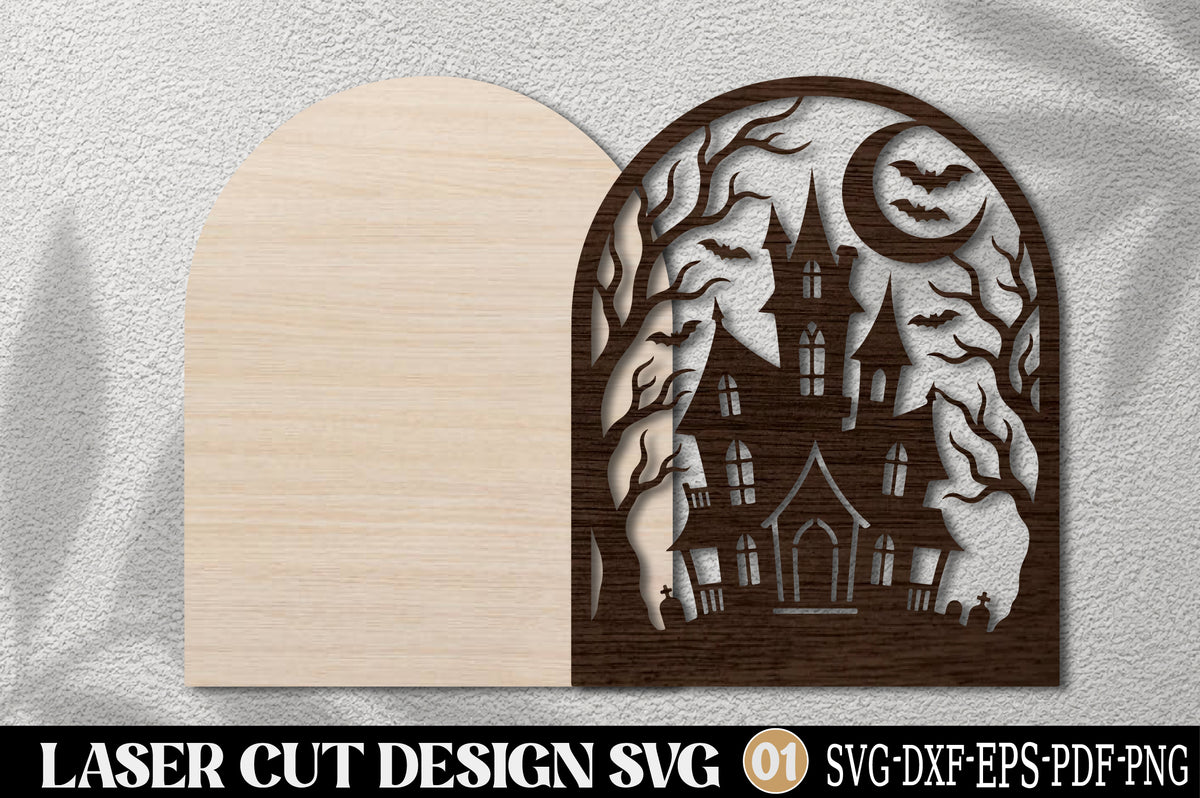 Spooky Haunted Mansion Laser Cut SVG | Halloween Haunted House SVG