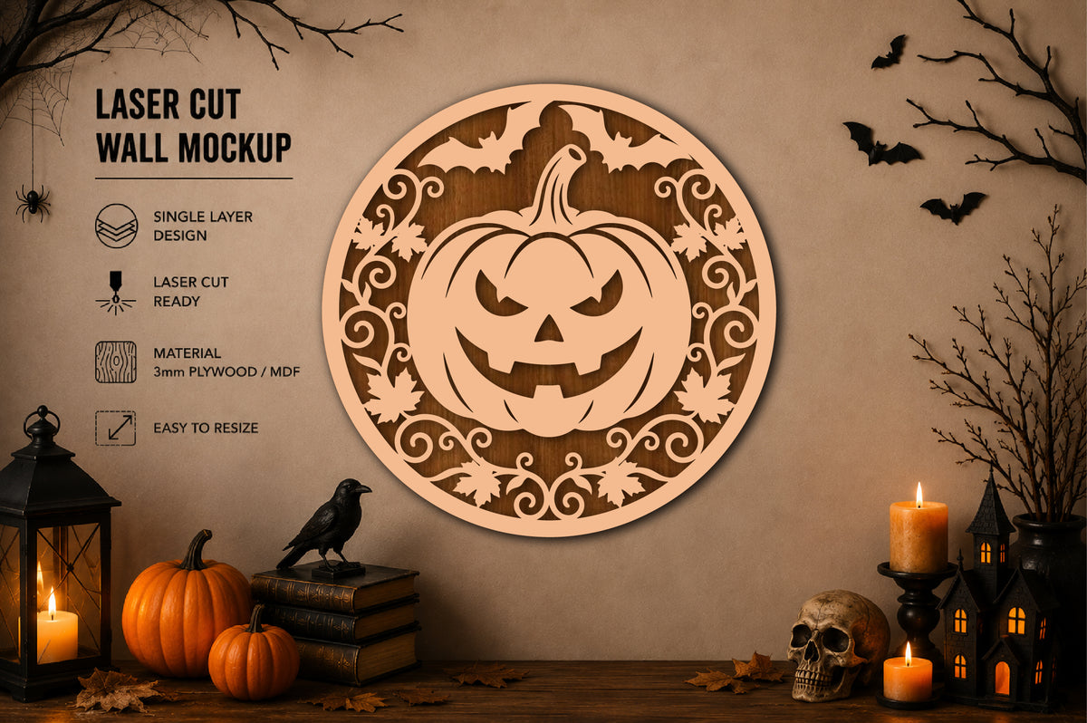 Halloween Pumpkin Face Laser Cut SVG