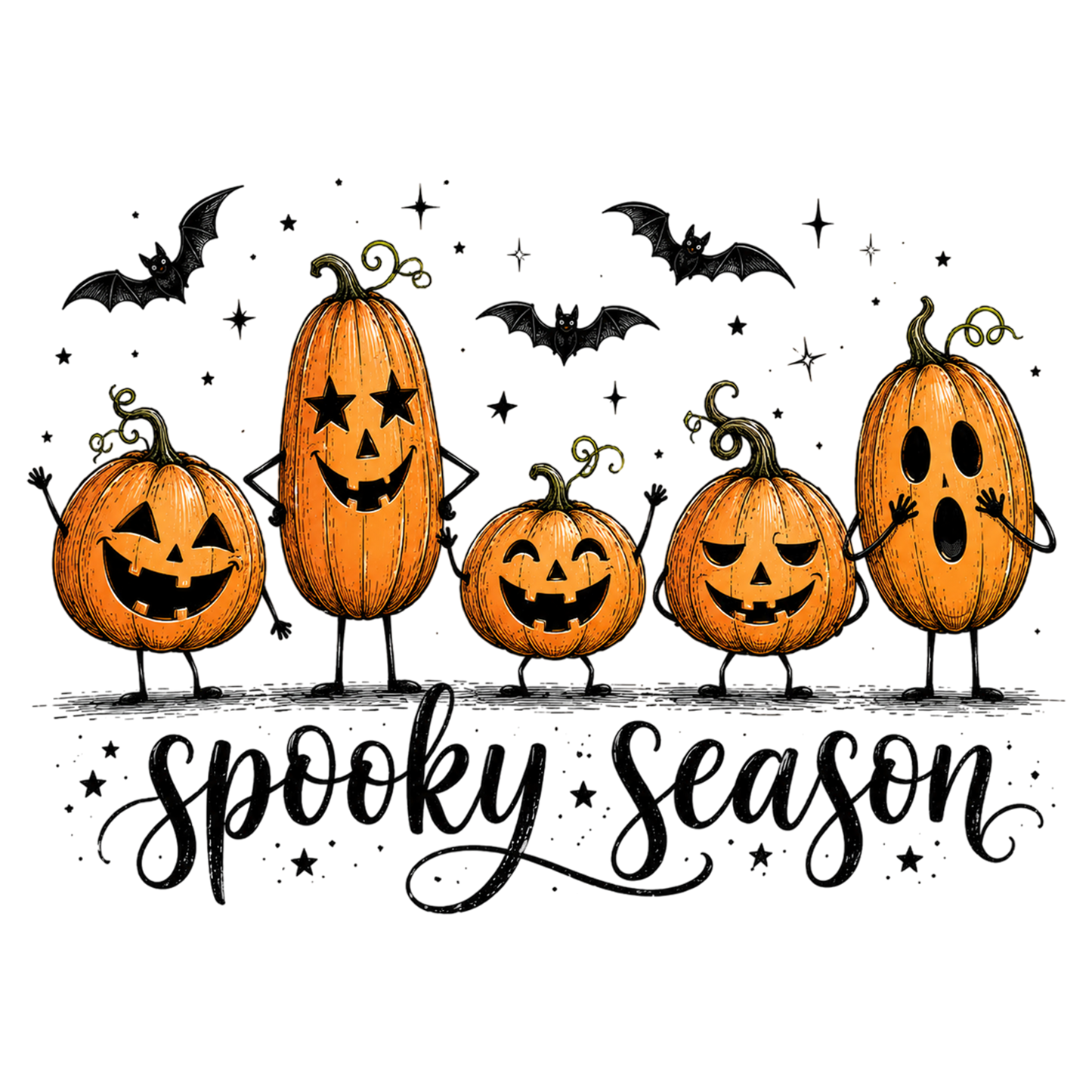 Spooky Season Cute Pumpkin Halloween PNG Funny Pumpkin Sublimation