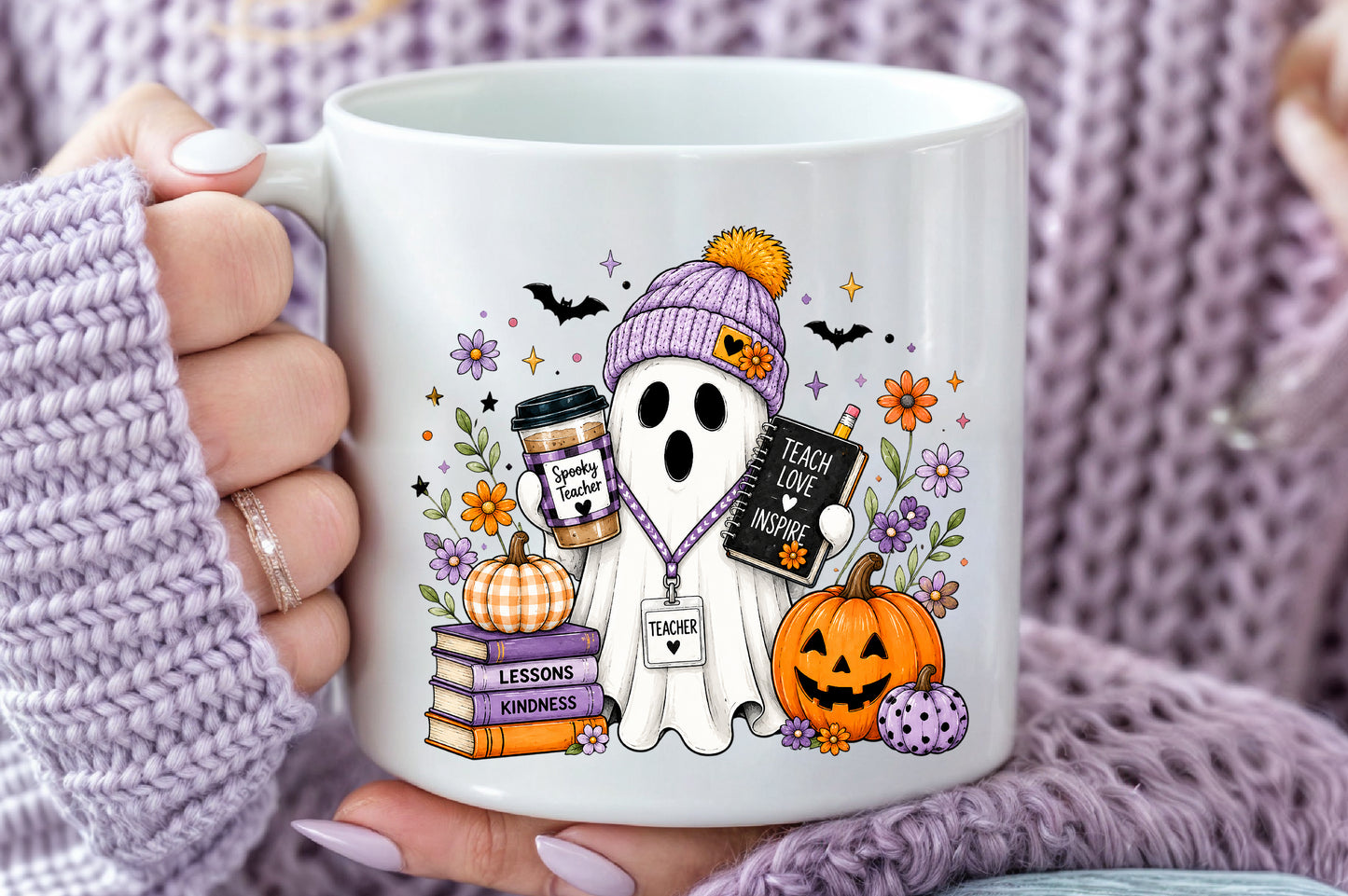 Spooky Teacher PNG Teach Love Inspire Halloween Sublimation Design