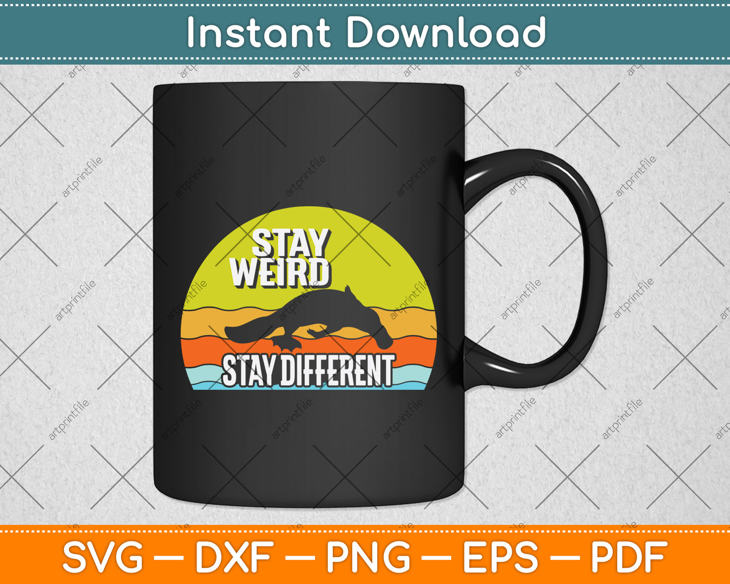 Stay Weird Stay Different Vintage Lover Svg Png Dxf Digital Cutting File
