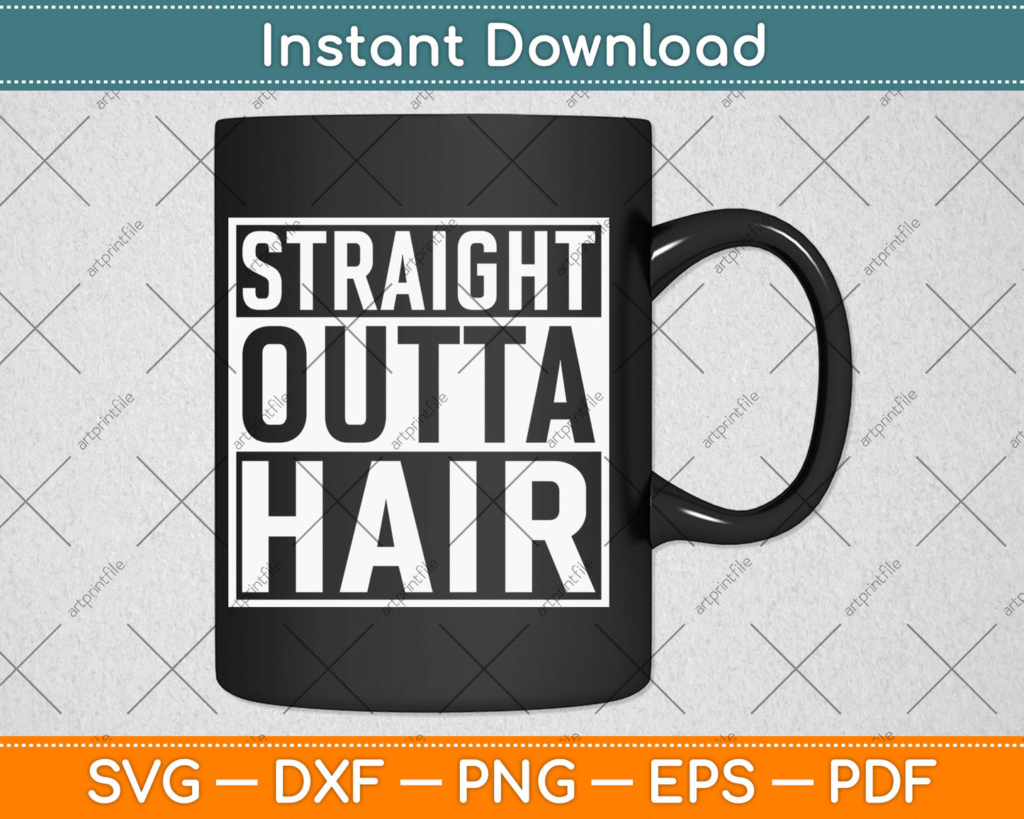 Straight Outta Hair Bald Guy Funny Svg Digital Cutting File