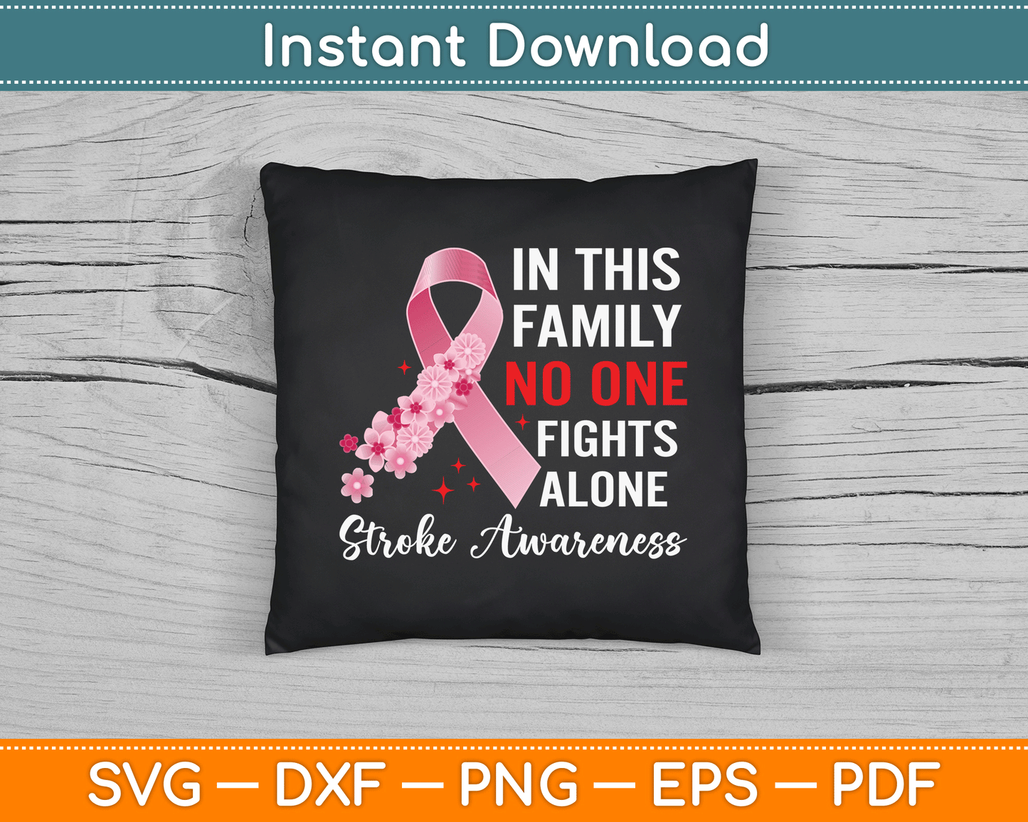 Stroke Survivor Stroke Awareness Red Ribbon SVG Digital Cutting File