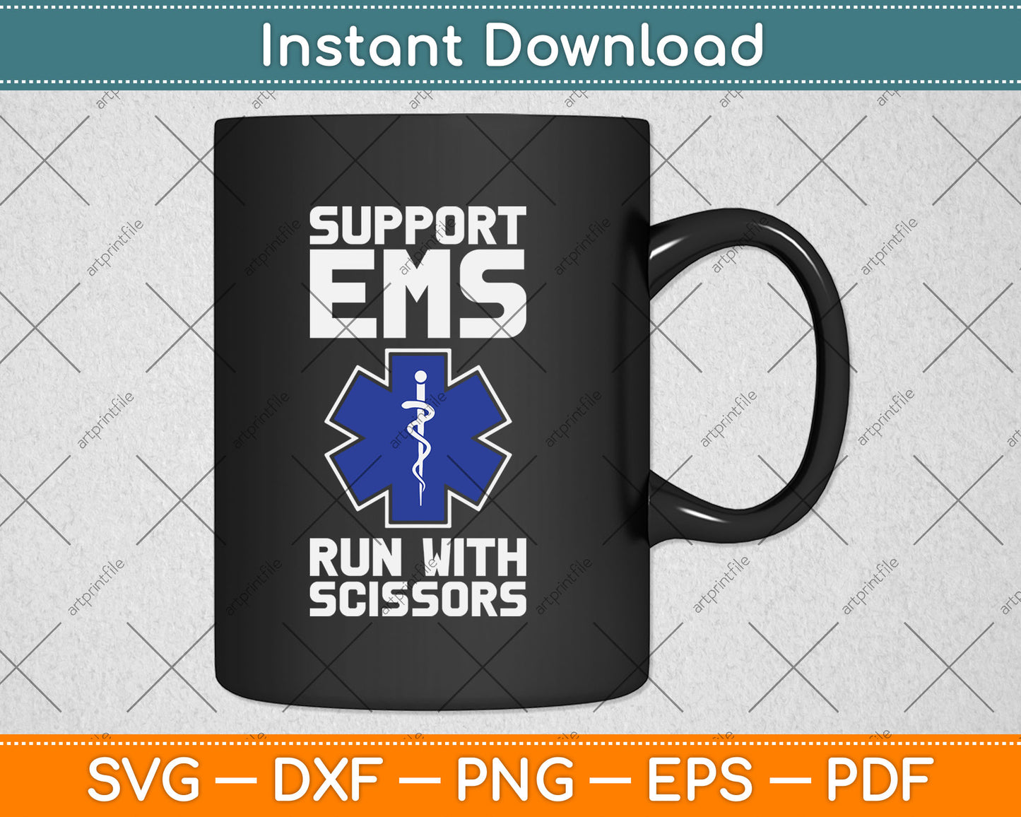 Support Ems Run With Scissors Funny Emt Gift Gag Paramedic Svg Digital Cutting File