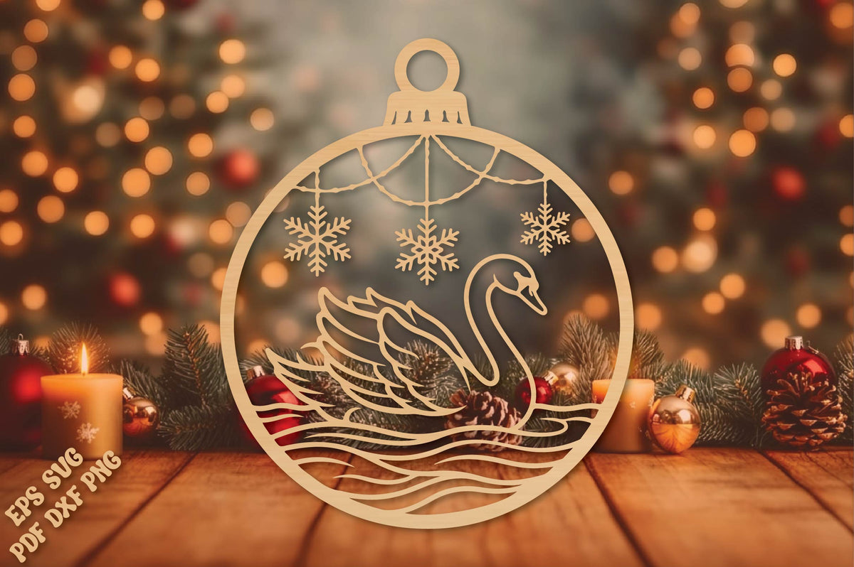 Swan Christmas Ornament SVG