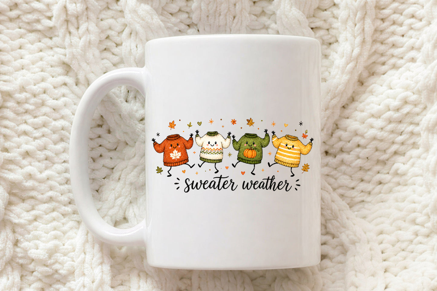 Sweater Weather Autumn PNG Cozy Fall Sweater Sublimation Design