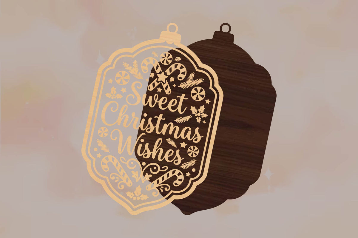 Sweet Christmas Wishes Ornament SVG
