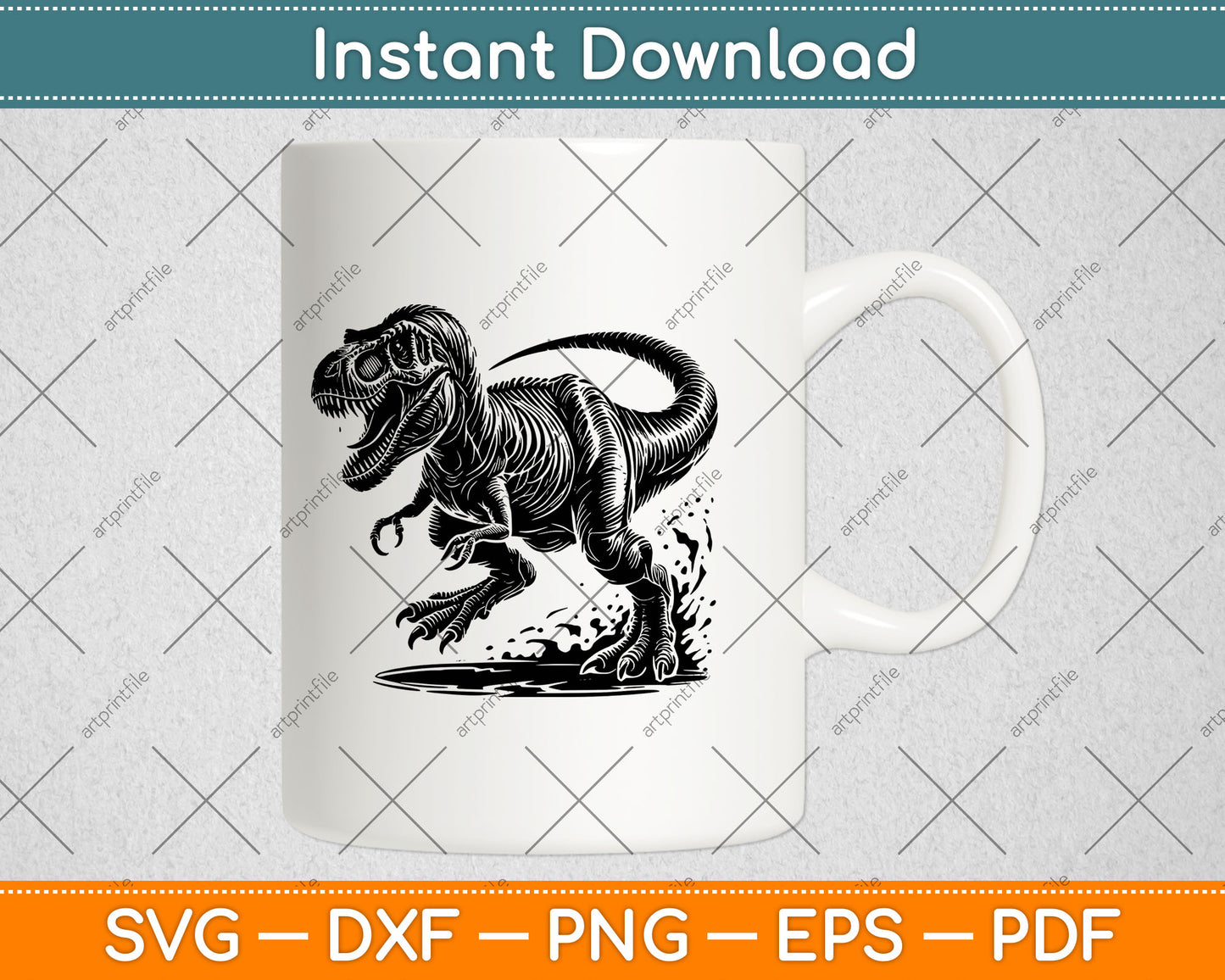 T-Rex Dinosaur Svg Png Dxf Digital Cutting File