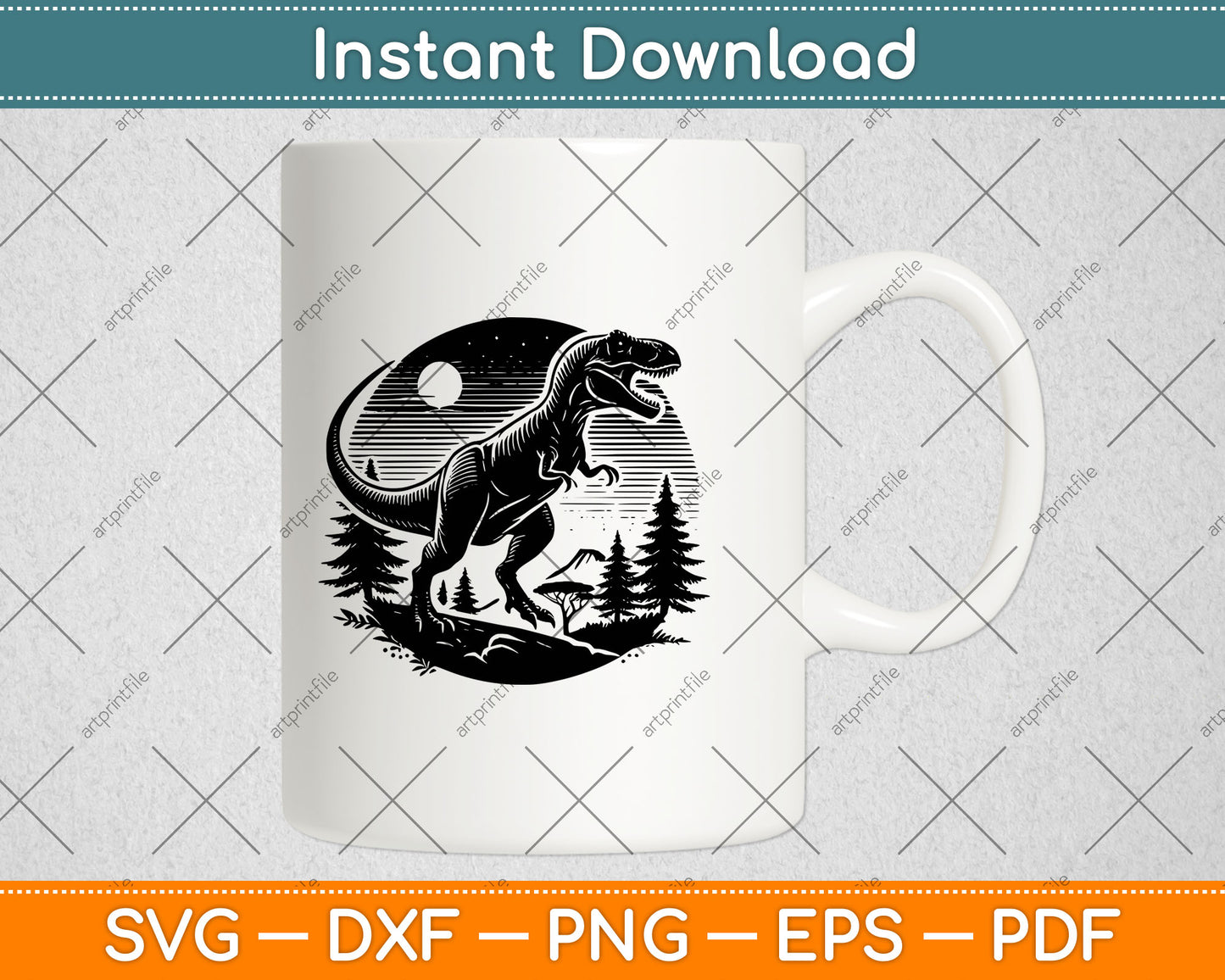 T-Rex Dinosaur Svg Digital Cutting File