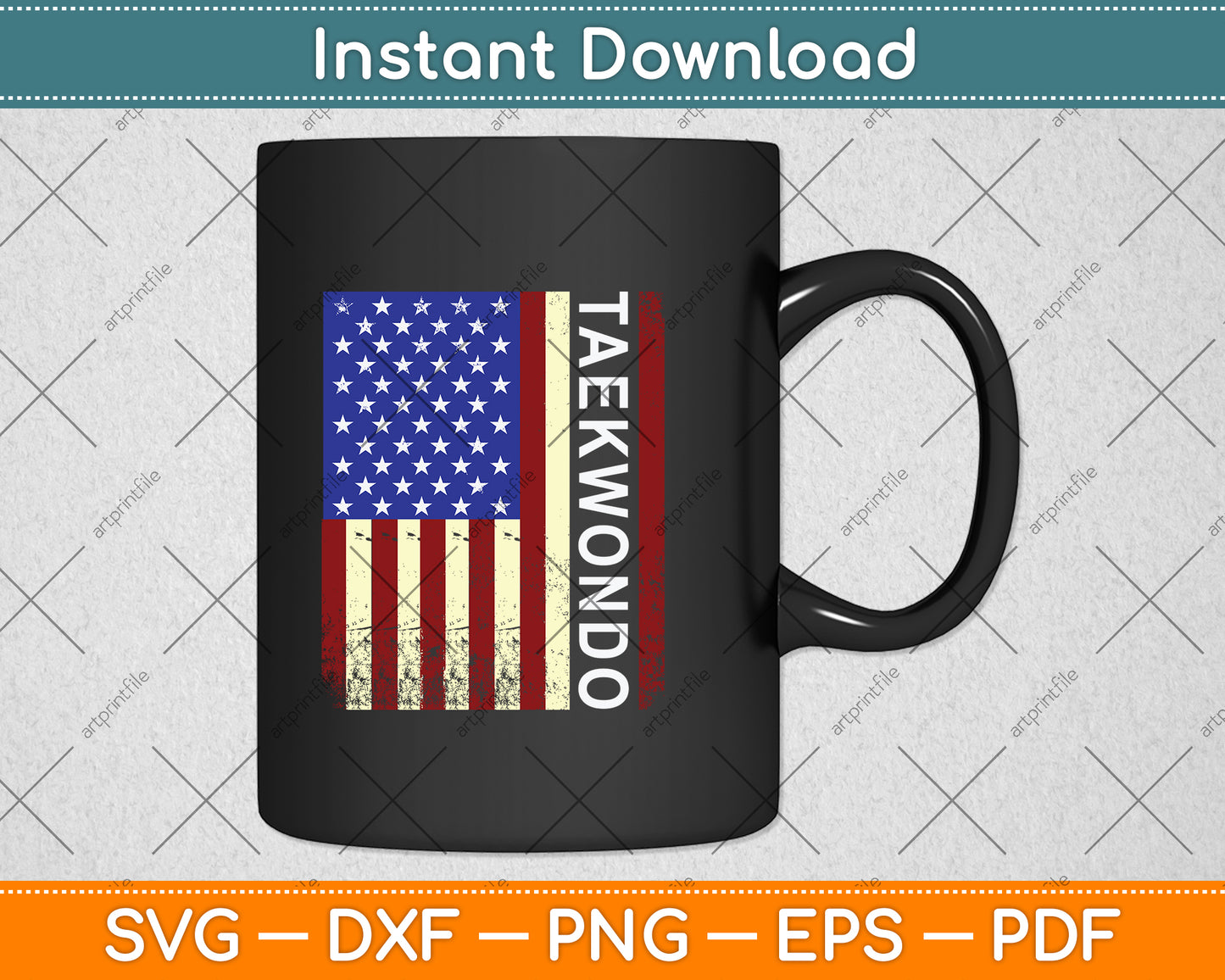 Taekwondo Usa Flag Svg Png Dxf Digital Cutting File