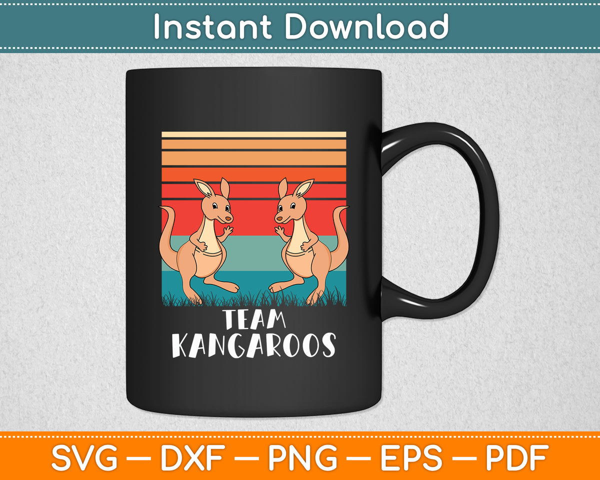 Team Kangaroos Australia Animal Kangaroo Lover Svg Png Dxf Digital Cutting File