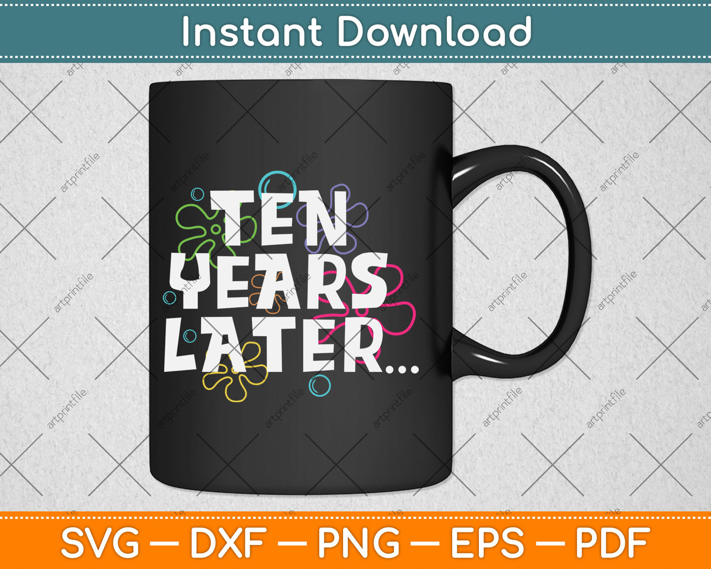 Ten Years Later Funny Meme 10 Year Old 10th Birthday Party Svg Digital Cutting File