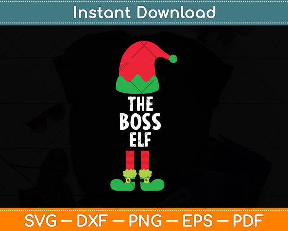 The Boss ELF Funny Christmas Svg Digital Cutting File