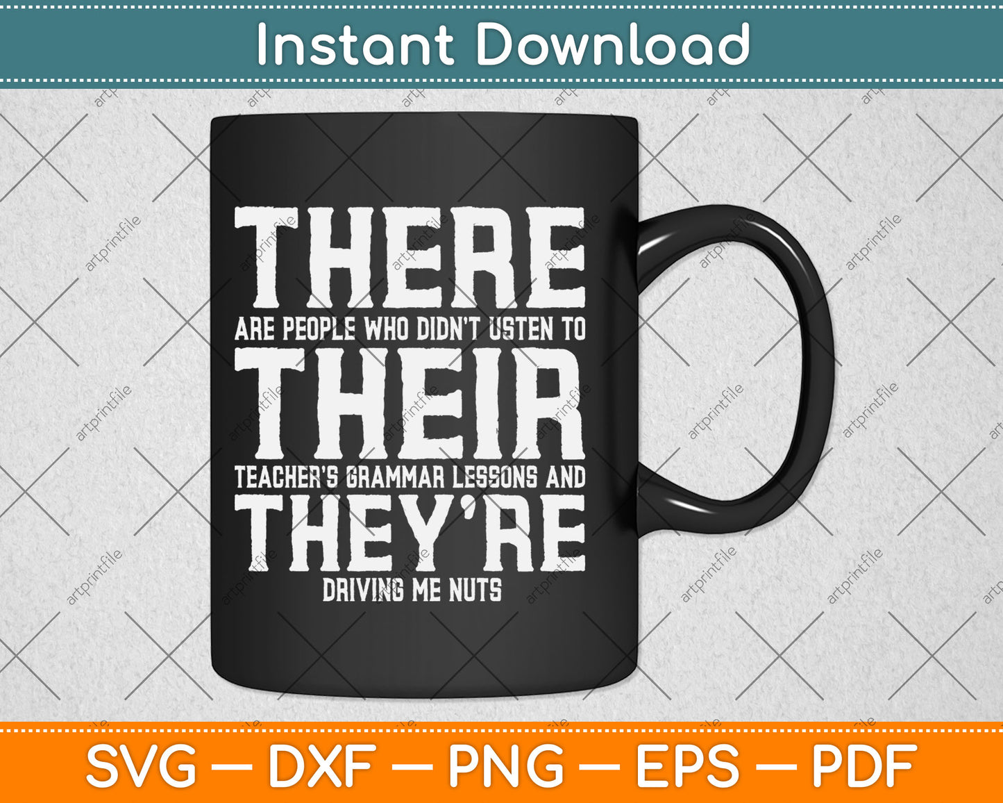 There Their They're Funny Teaching Grammar English Svg Digital Cutting File