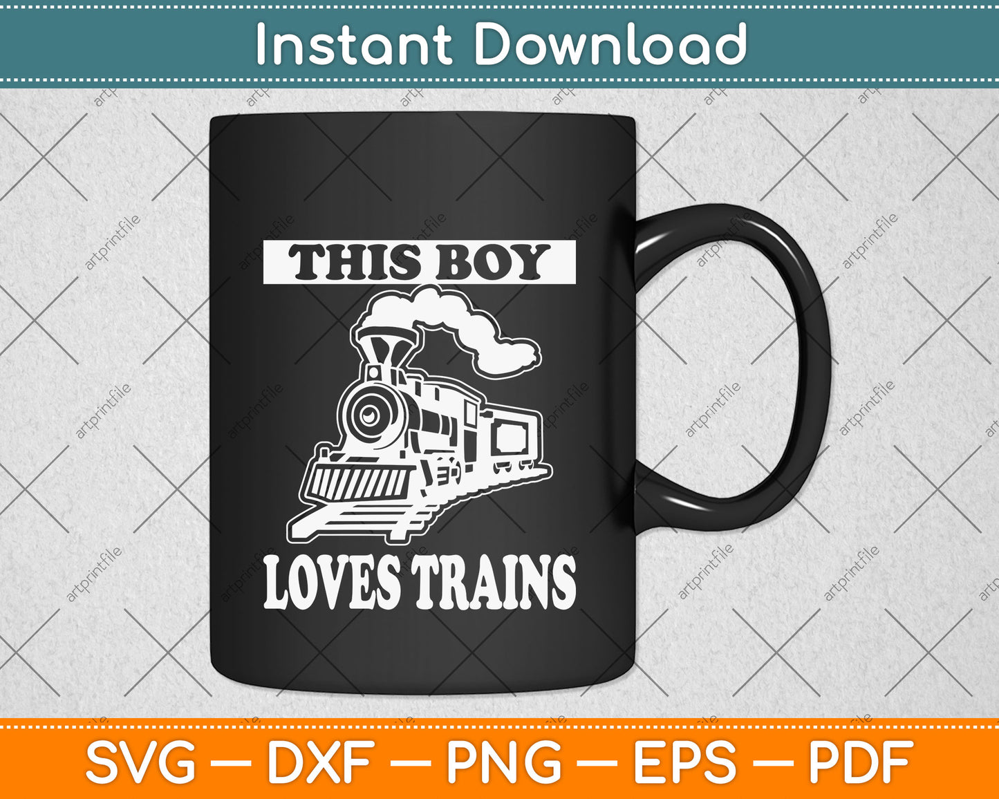 This Boy Loves Trains Svg Design Digital Cutting File