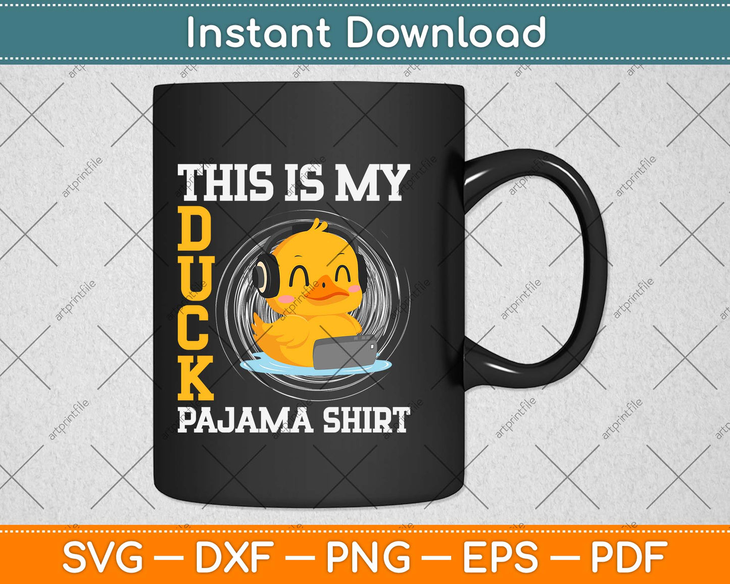 This Is My Duck Pajama Shirt Funny Duck Svg Png Dxf Digital Cutting File